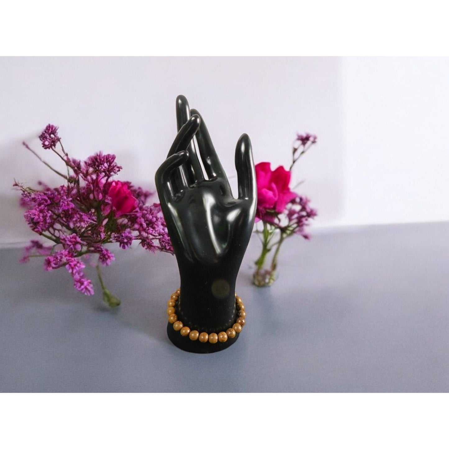 Christian Prayer Beads Bracelet 8mm Wood Cross - New - Witchcore Christian