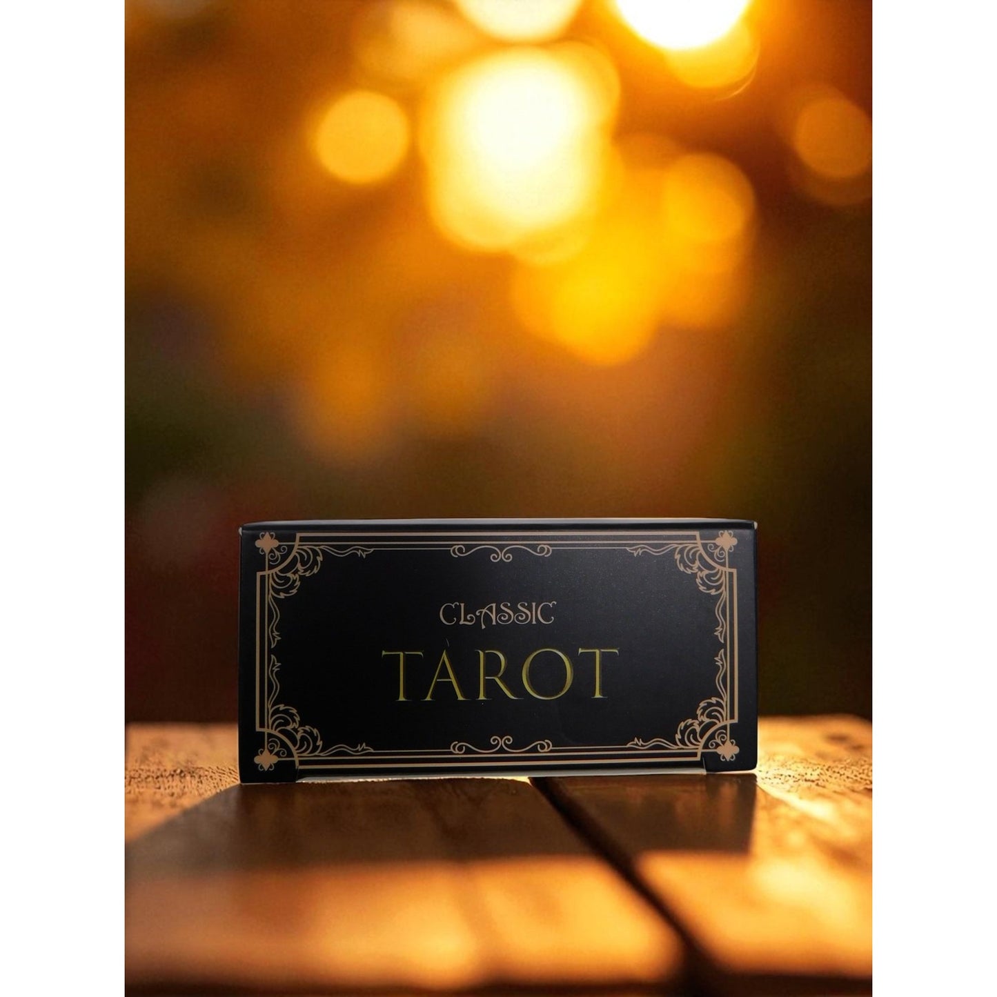 Classic Black Tarot Deck w/ Meanings Guidebook Celestial