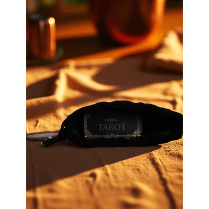Classic Black Tarot Deck w/ Meanings Guidebook Celestial