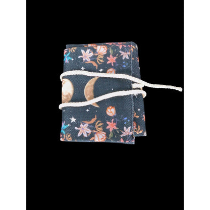 Celestial Moon Floral Tarot Card Holder Trifold Cord