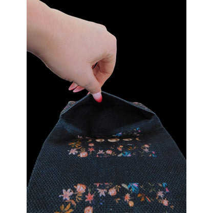 Celestial Moon Floral Tarot Card Holder Trifold Cord