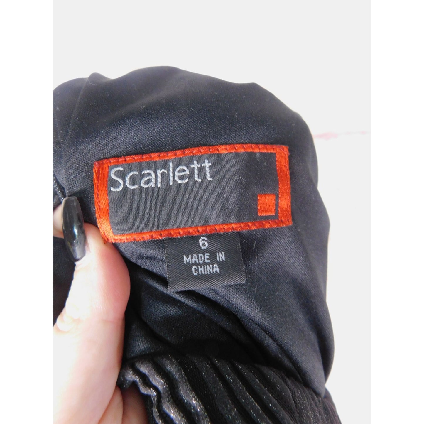 Scarlett Black Textured Gown 6 Beaded Waist Keyhole