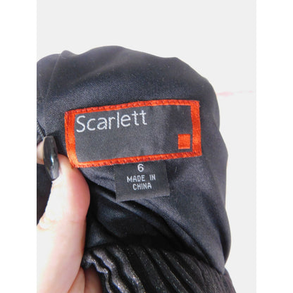 Scarlett Black Textured Gown 6 Beaded Waist Keyhole