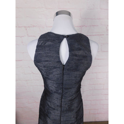 Scarlett Black Textured Gown 6 Beaded Waist Keyhole