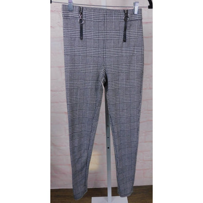 Fashion Nova Plaid High-Waist Pants S - Zipper Slim - Excellent