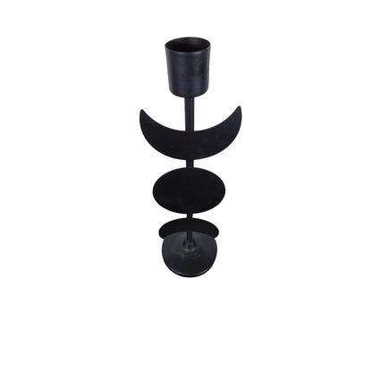 Triple Goddess Moon Metal Candle Holder Gothic 12in