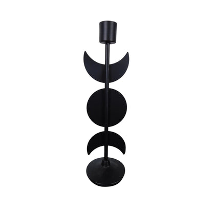 Triple Goddess Moon Metal Candle Holder Gothic 12in