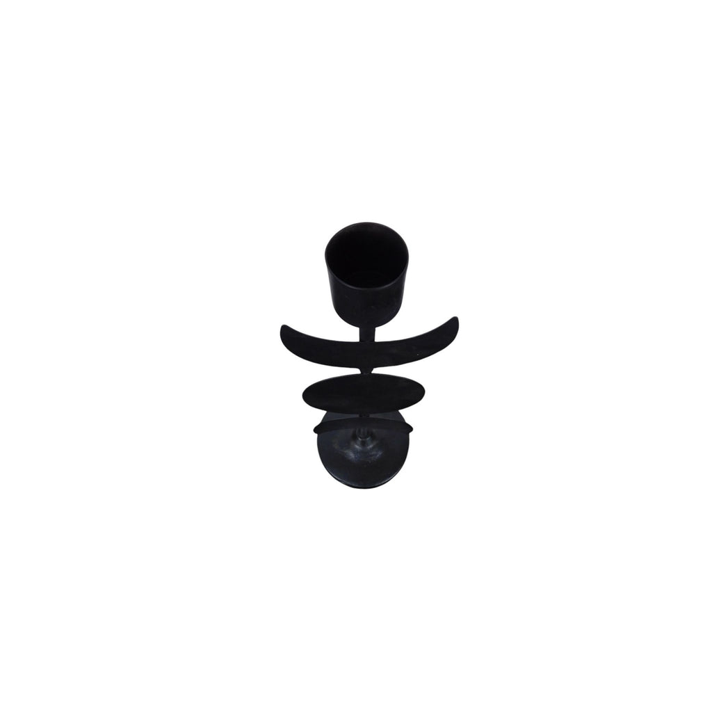 Triple Goddess Moon Metal Candle Holder Gothic 12in