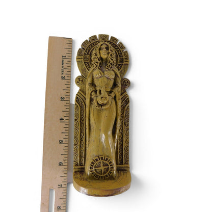 Brigid Goddess Statue Celtic Pagan Resin Figurine Altar Decor 7” Tall