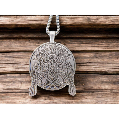 Viking Raven Tree of Life Pendant Necklace Norse Mythology