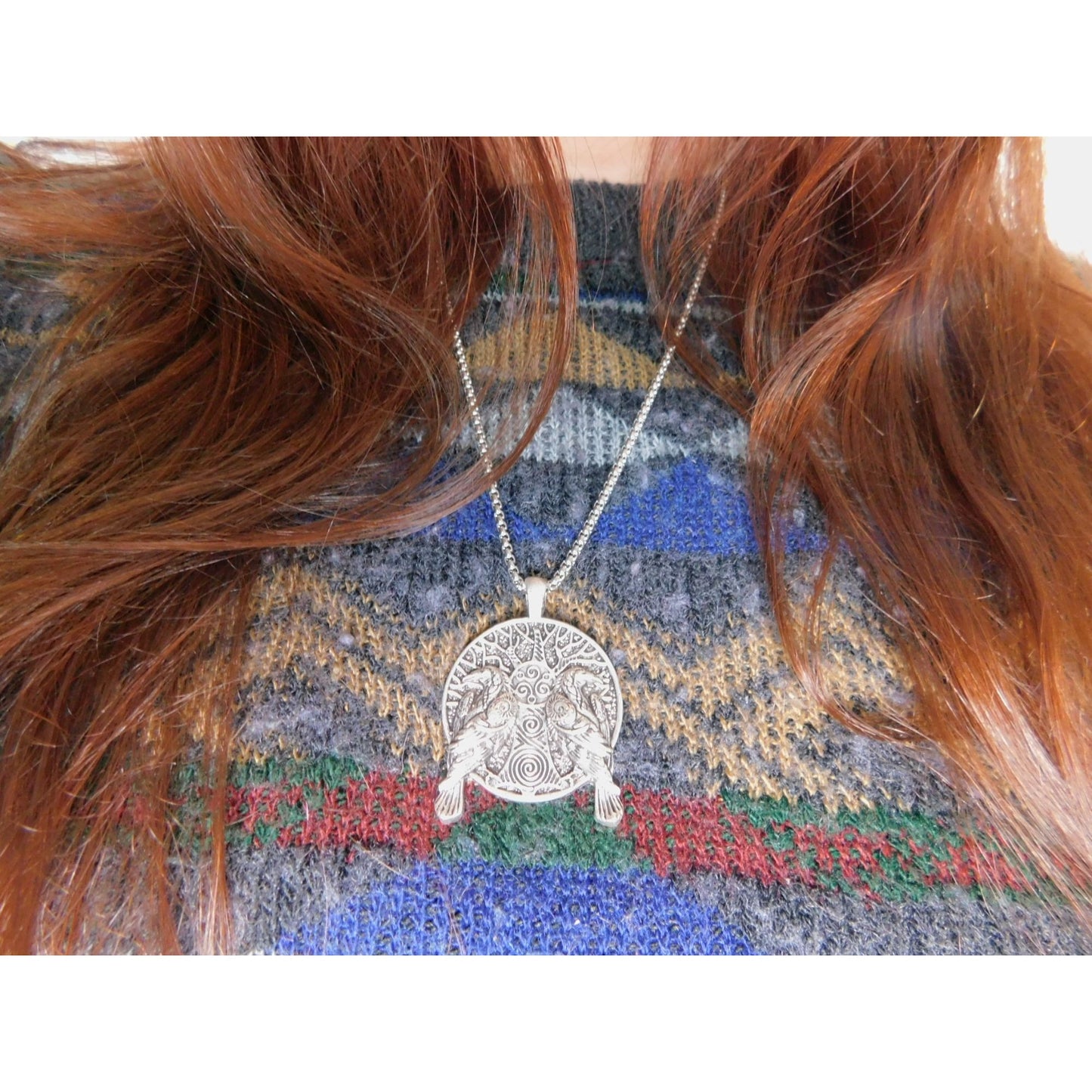 Viking Raven Tree of Life Pendant Necklace Norse Mythology