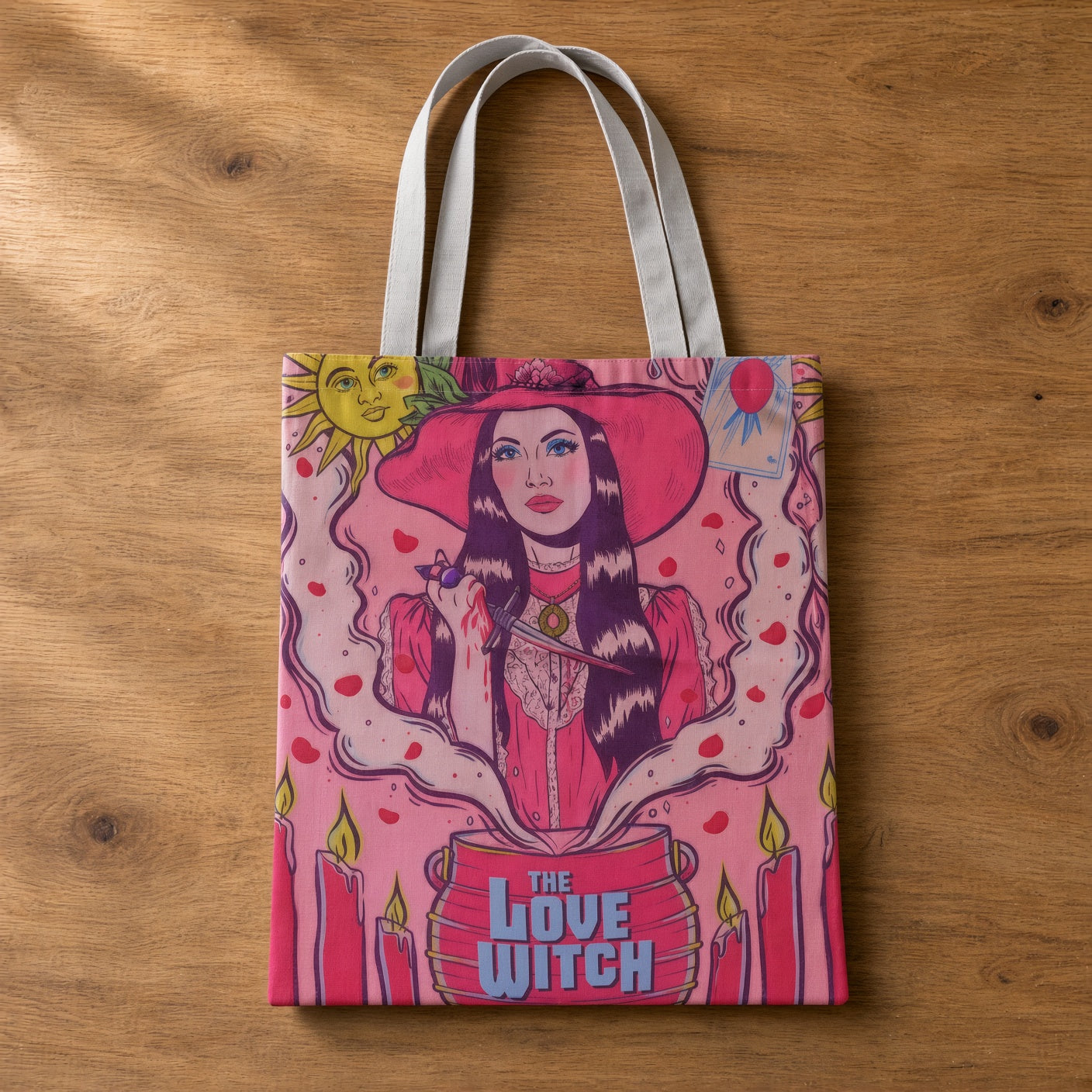 Love Witch Tote Bag 16" x 13" Printed Shoulder Tote