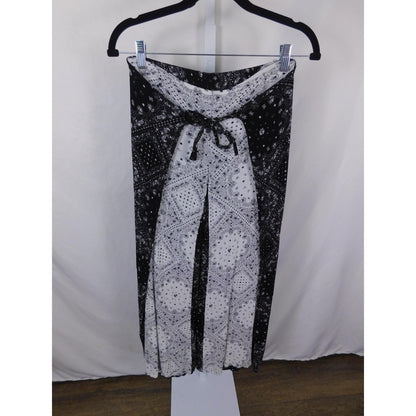 No Boundaries Small Black Paisley Palazzo Pants Boho Witch