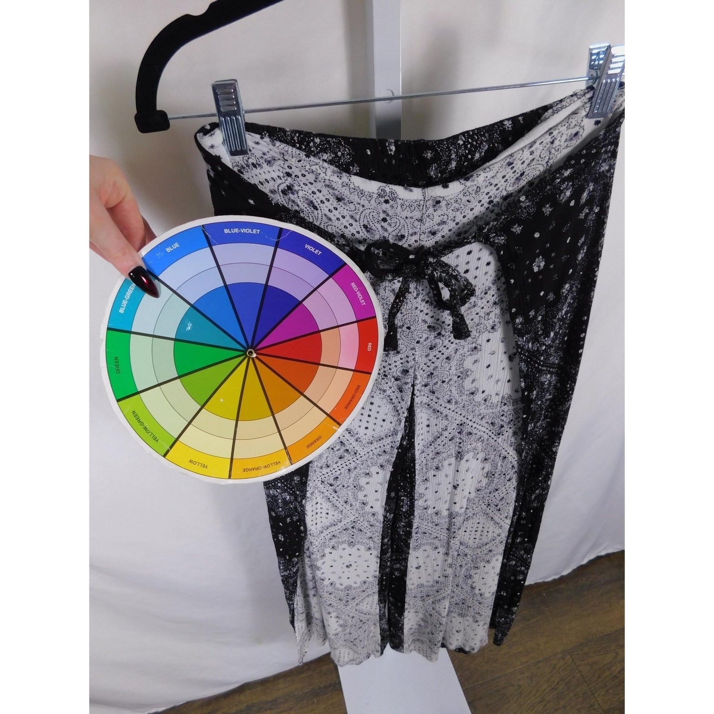 No Boundaries Small Black Paisley Palazzo Pants Boho Witch