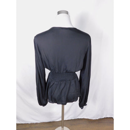 Grade & Gather S Black Peplum Blouse Romantic Gothic Witchcore V-Neck