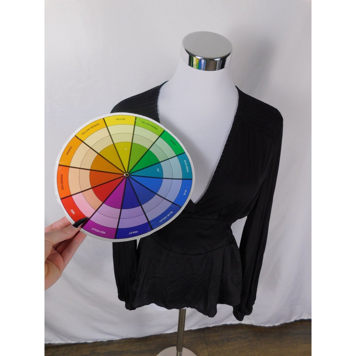 Grade & Gather S Black Peplum Blouse Romantic Gothic Witchcore V-Neck