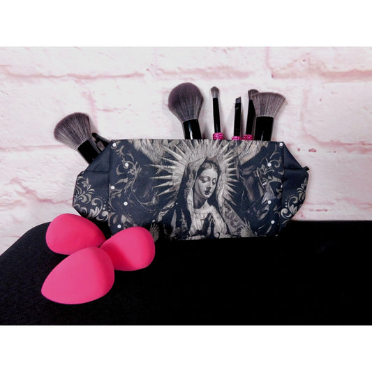 Black Virgin Mary Saint Gothic Makeup Bag Unique Aesthetic Organizer
