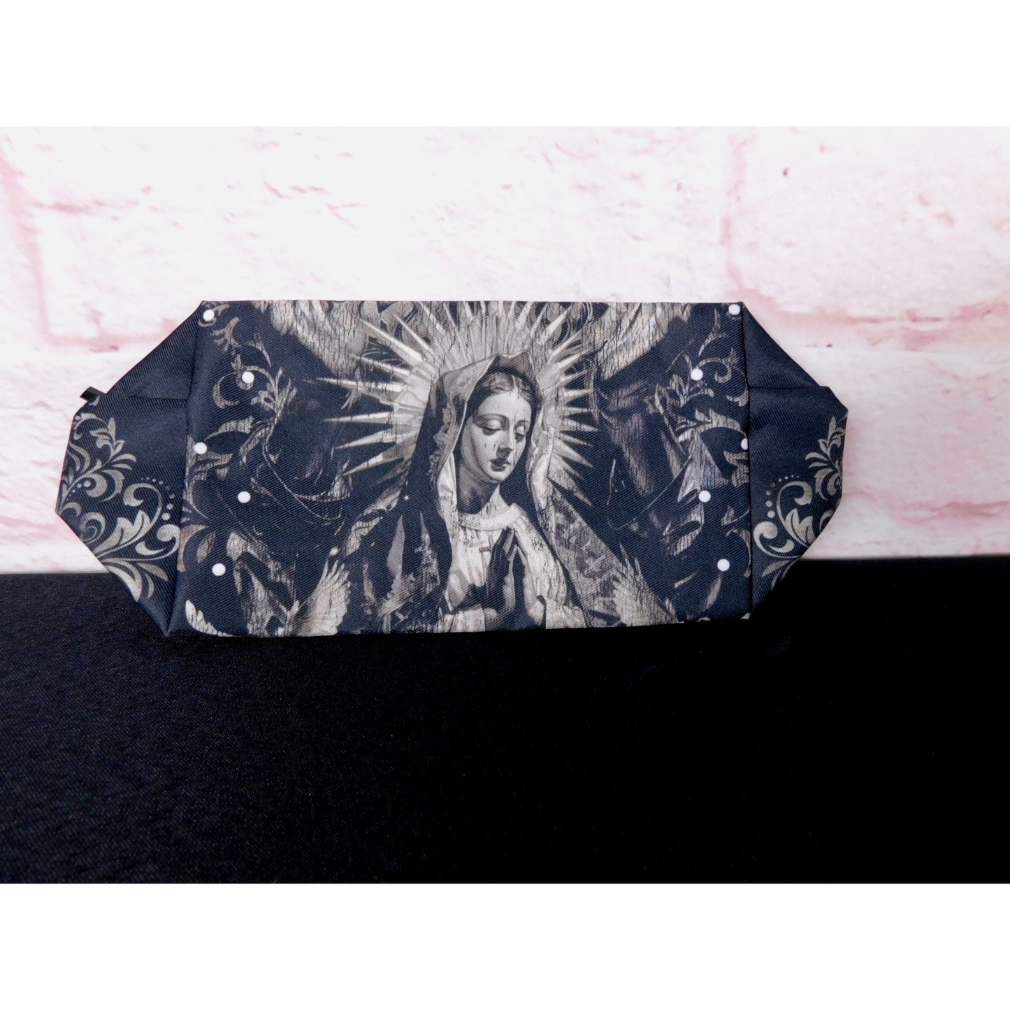 Black Virgin Mary Saint Gothic Makeup Bag Unique Aesthetic Organizer