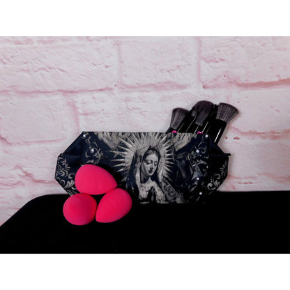 Black Virgin Mary Saint Gothic Makeup Bag Unique Aesthetic Organizer