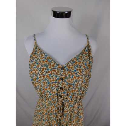 PRETTYGARDEN Floral Boho Midi Dress L - Button Front Tiered - Excellent