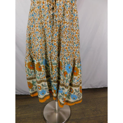 PRETTYGARDEN Floral Boho Midi Dress L - Button Front Tiered - Excellent