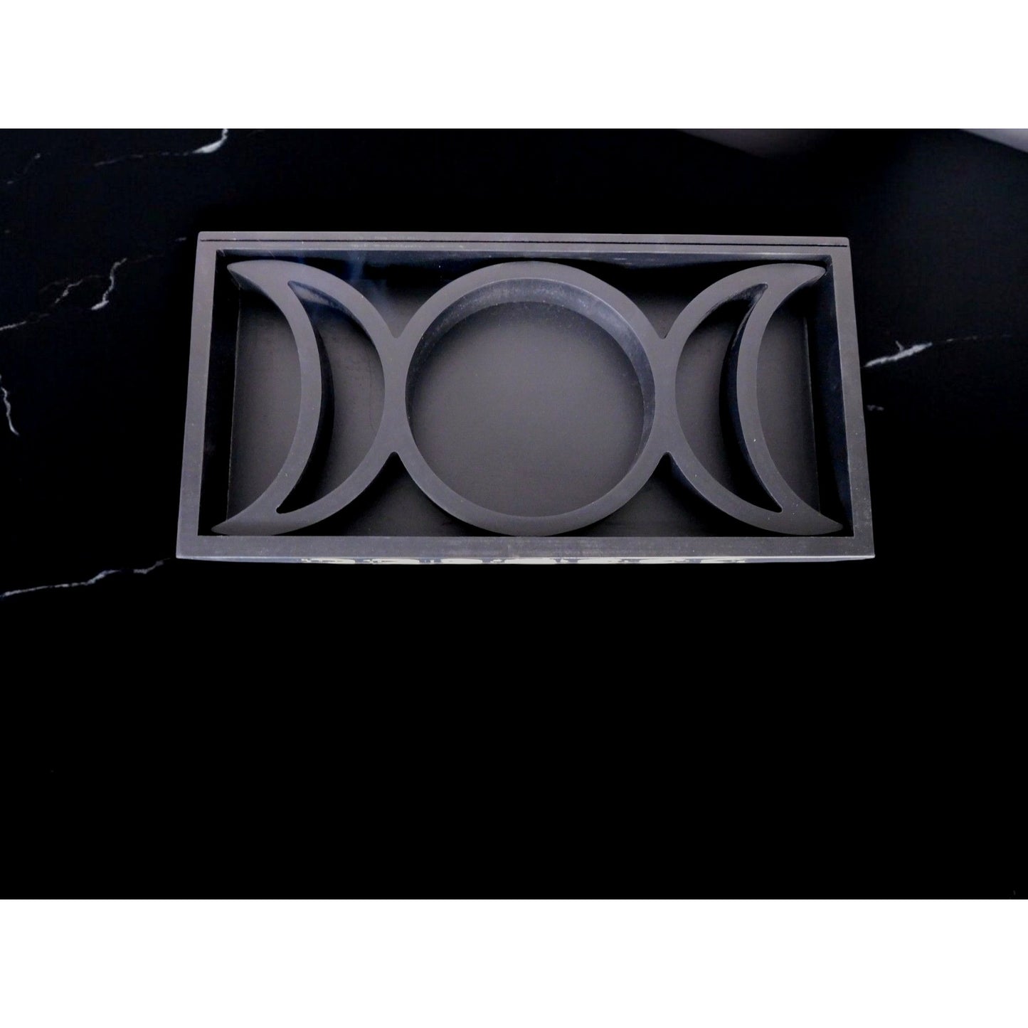 Mystical Moon Phase Tarot Card & Crystal Display Holder Handcrafted Wooden Altar Organizer