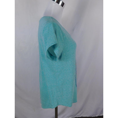 Lucky Brand Teal Medallion Graphic Tee Boho Witch M