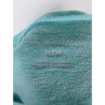 Lucky Brand Teal Medallion Graphic Tee Boho Witch M