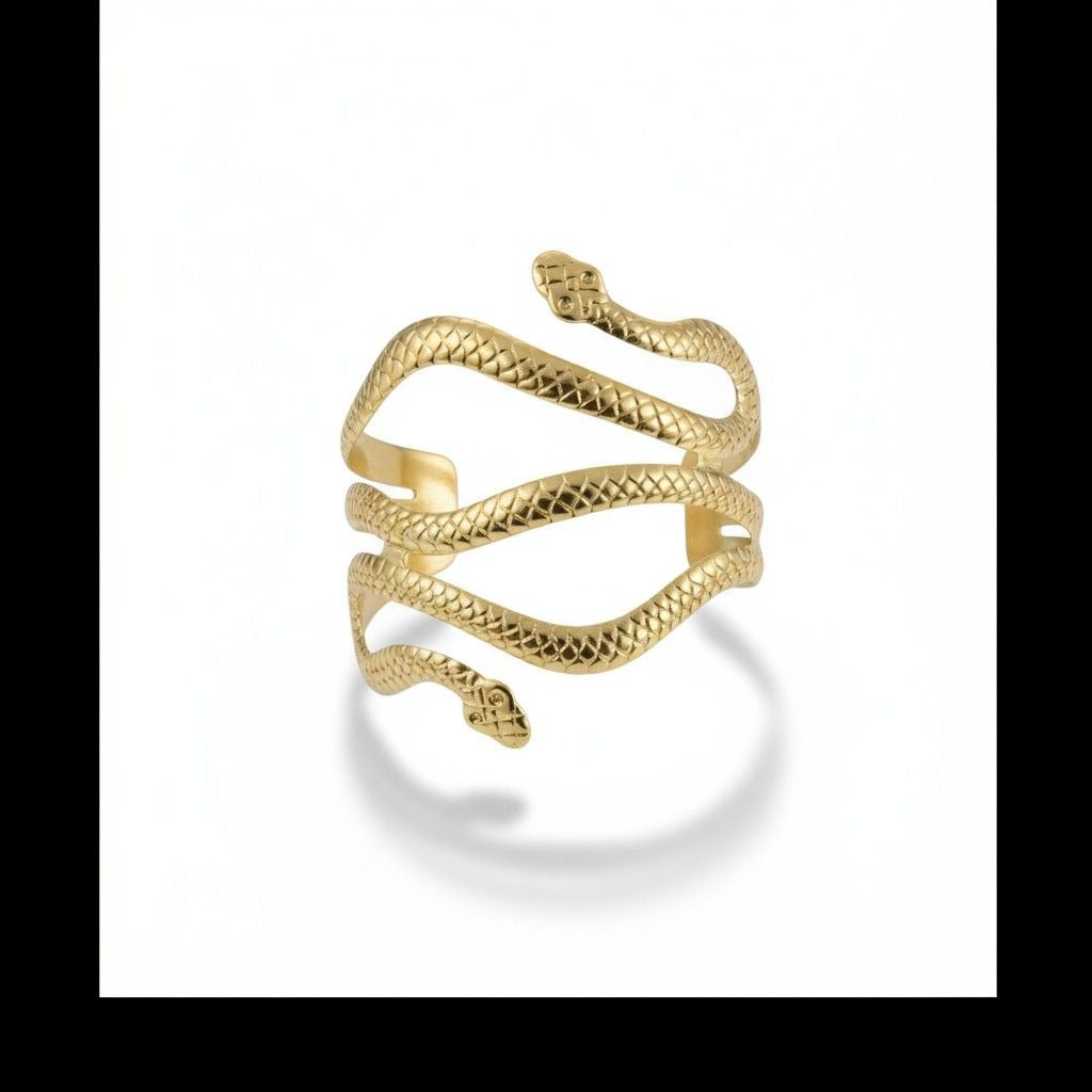 Gold Snake Arm Cuff - Adjustable Boho - New - Witchcore Ethereal