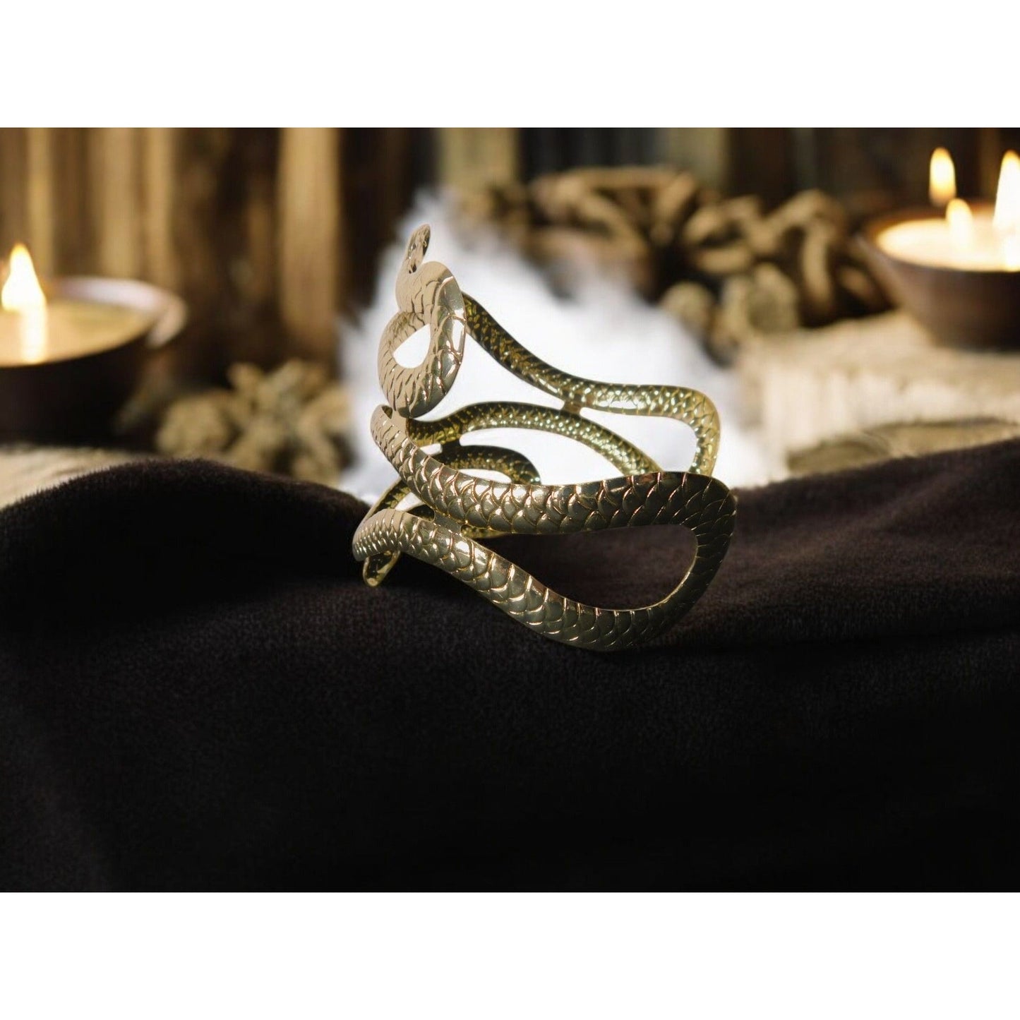Gold Snake Arm Cuff - Adjustable Boho - New - Witchcore Ethereal