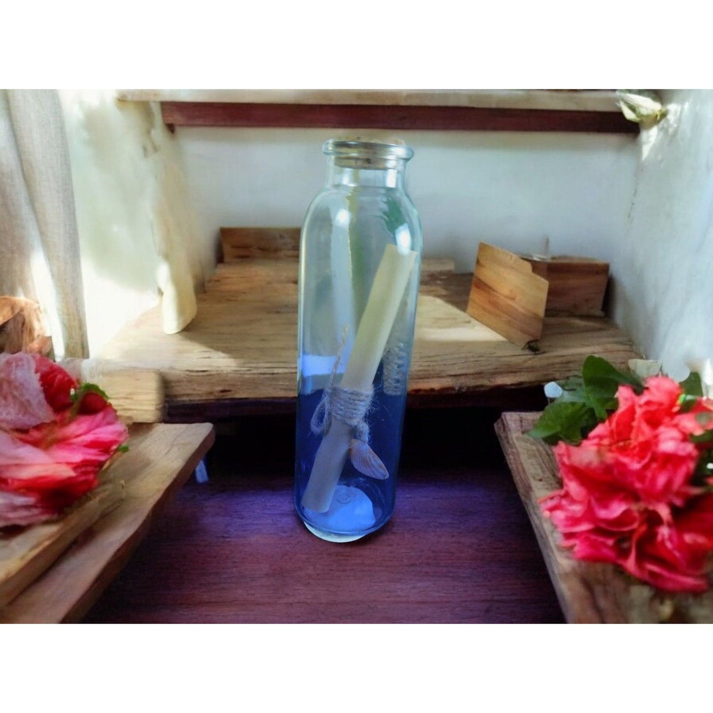 Message in A Bottle Gift Decor- Romantic Real Paper Inside to Write a Note