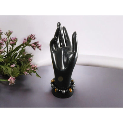 Triple Protection Bracelet Hematite Black Obsidian Tiger Eye For Protection 8mm