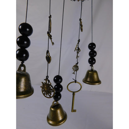 Handmade Grapevine Wreath Witches Bells For Protection With Brass Bells & Charms