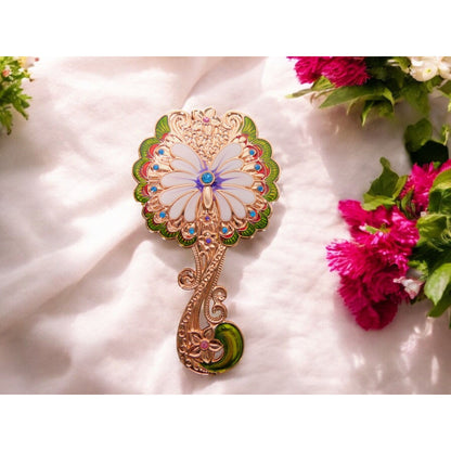 Vintage-Inspired Butterfly Mirror Comb Set Metal Handheld Compact Gift