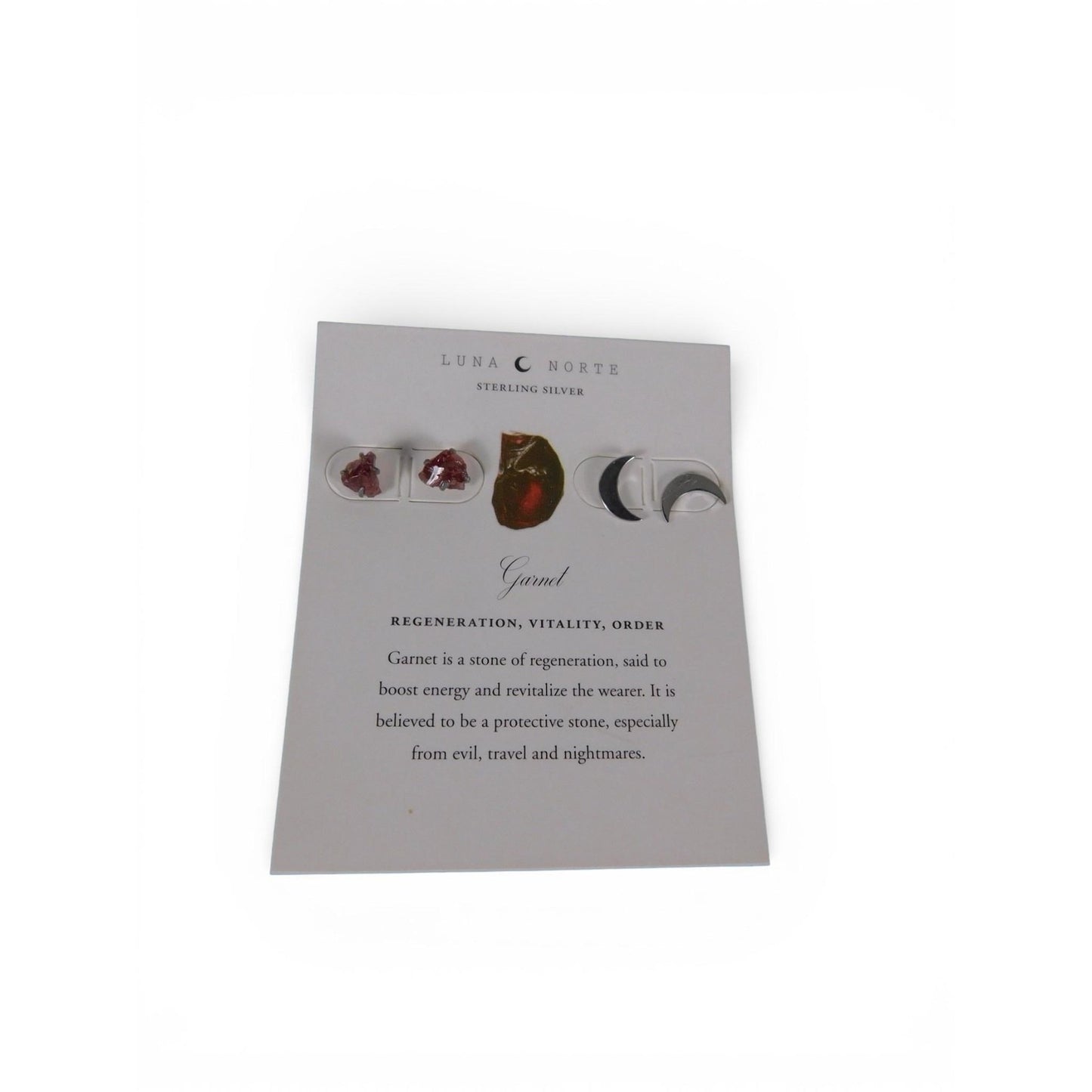 Luna Norte Sterling Silver Garnet Stud Earrings Set