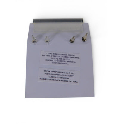 Luna Norte Sterling Silver Garnet Stud Earrings Set