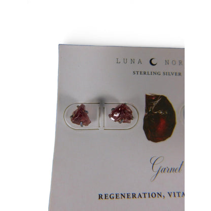 Luna Norte Sterling Silver Garnet Stud Earrings Set