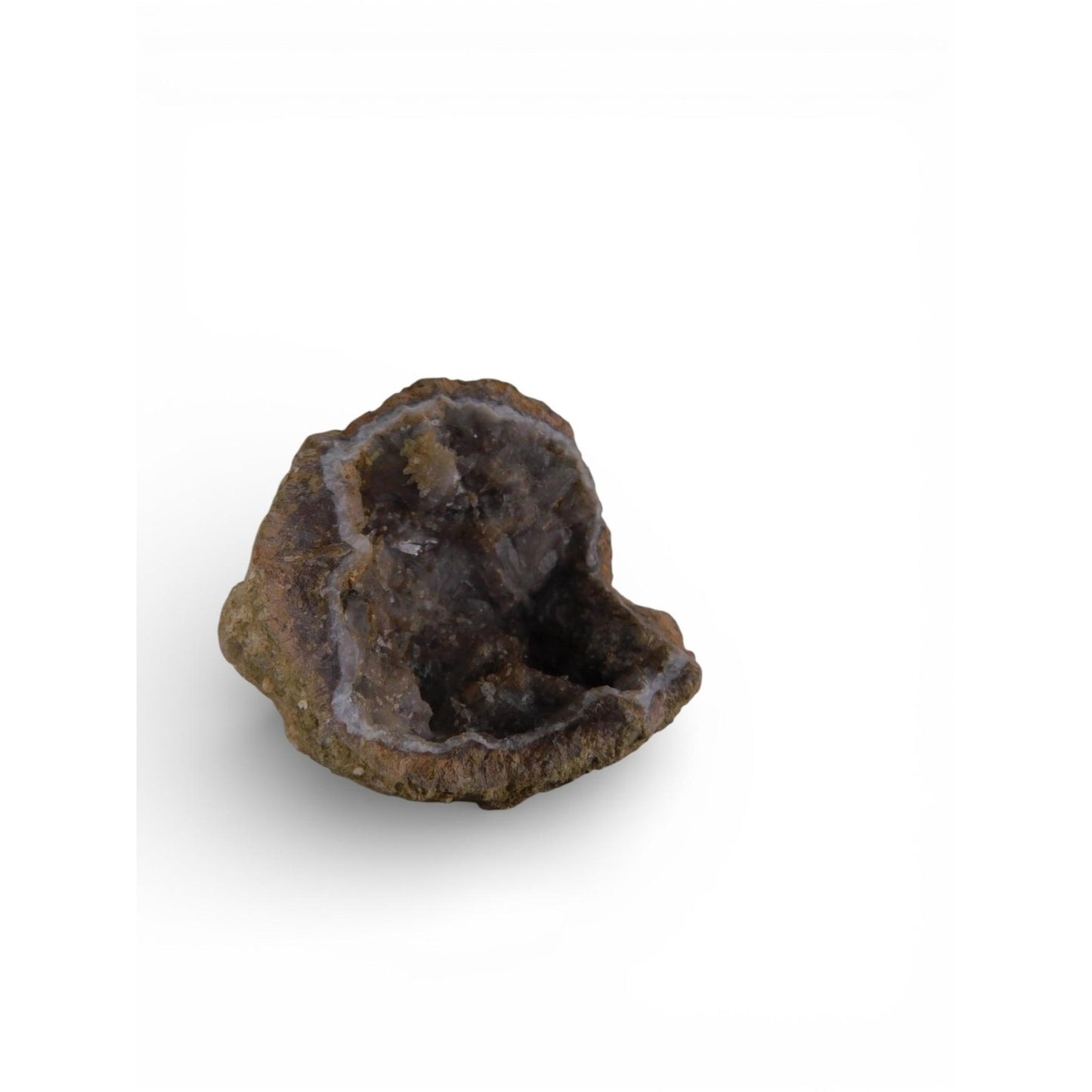 Natural Quartz Geode Druzy Crystal Hollow Witch Altar Decor Stone 0.54 Lb
