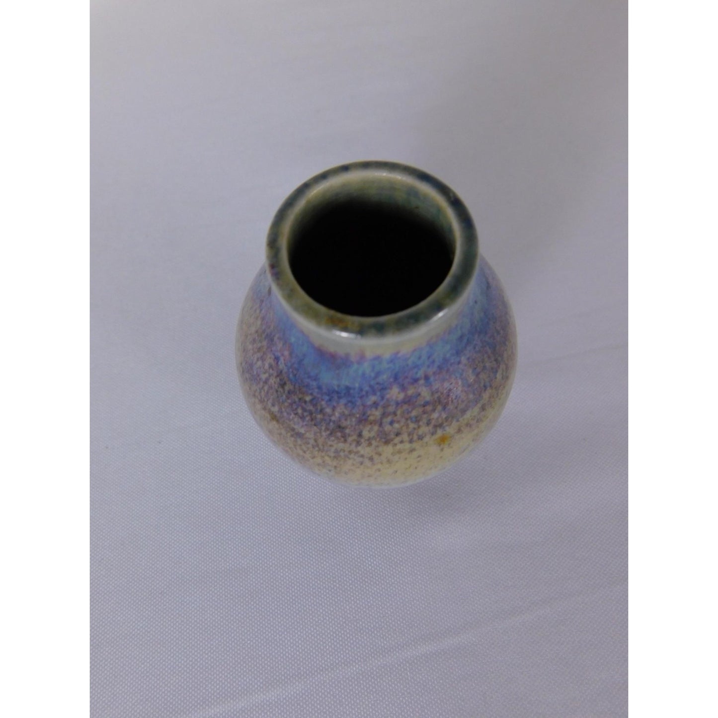 Handmade Studio Stoneware Art Pottery Vase Blue Drip Glaze Mini Bud Home Decor