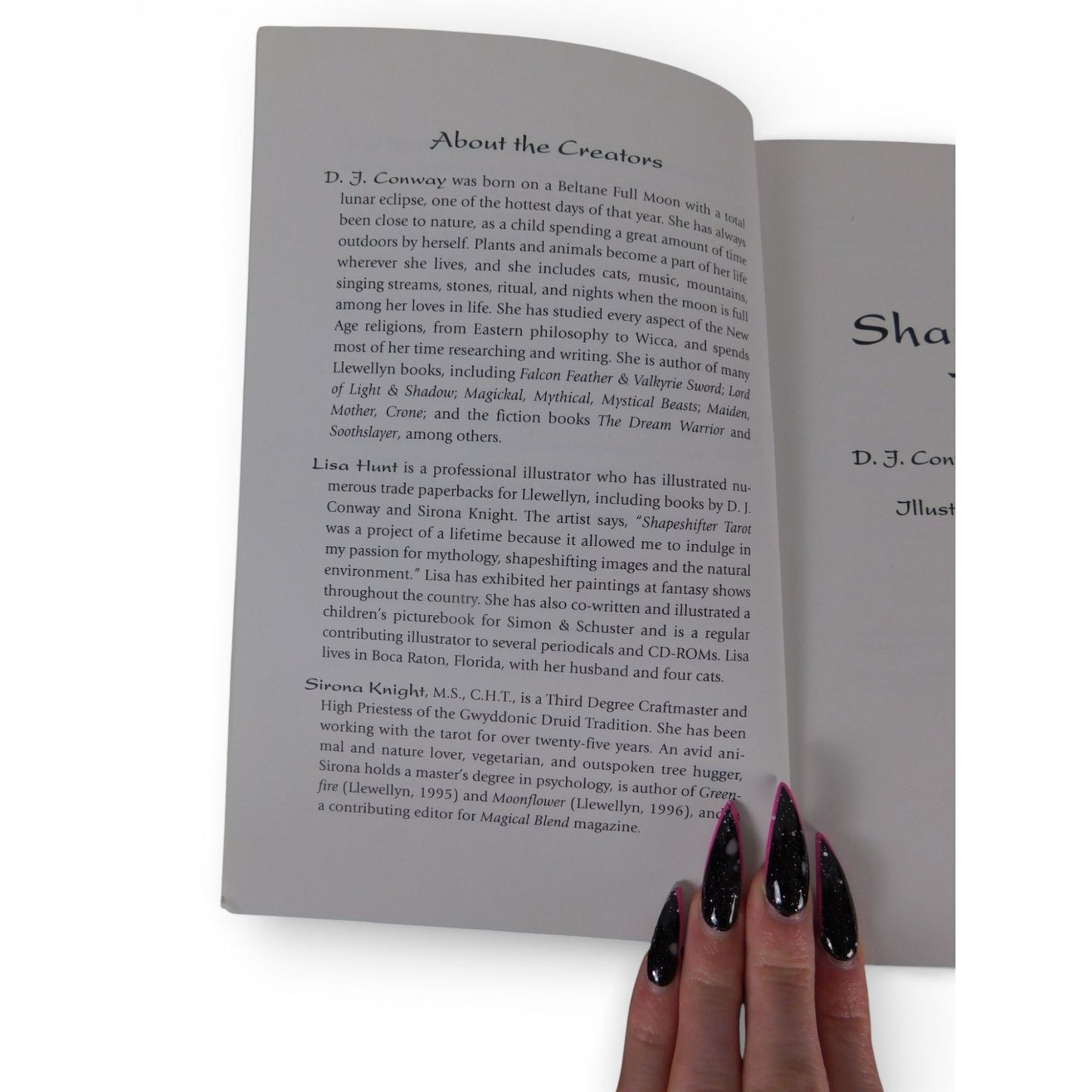 Shapeshifter Tarot Guidebook D.J. Conway Sirona Knight 1998