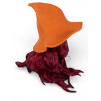 Orange Knit Pointy Witch Hat Soft Textured Wide Brim Accessory