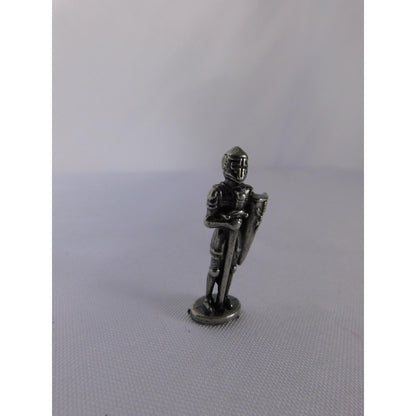 Miniature Metal Knight Infantry Figure Shield Sword Silver Fantasy Toy Soldier