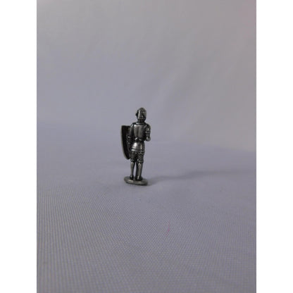 Miniature Metal Knight Infantry Figure Shield Sword Silver Fantasy Toy Soldier