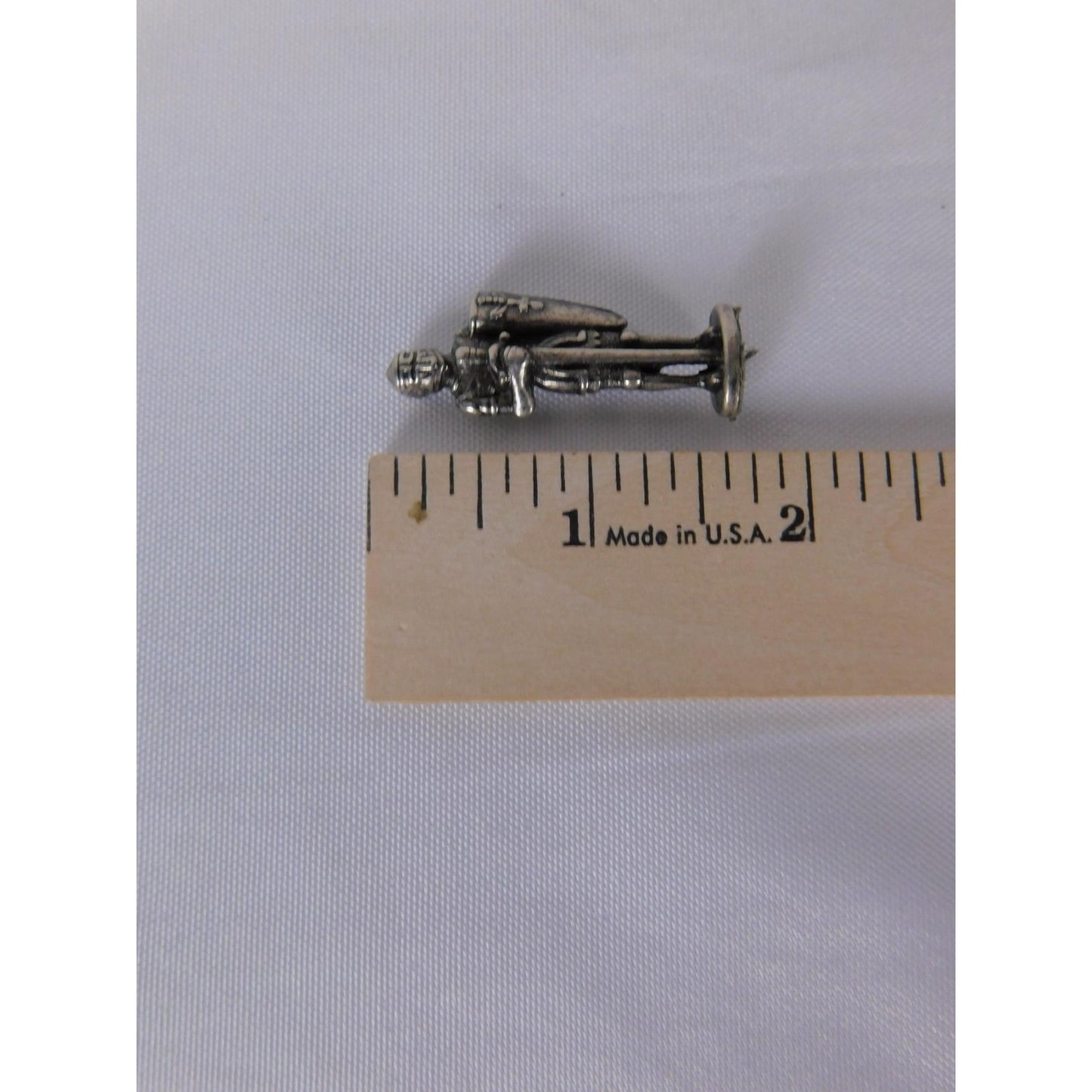 Miniature Metal Knight Infantry Figure Shield Sword Silver Fantasy Toy Soldier