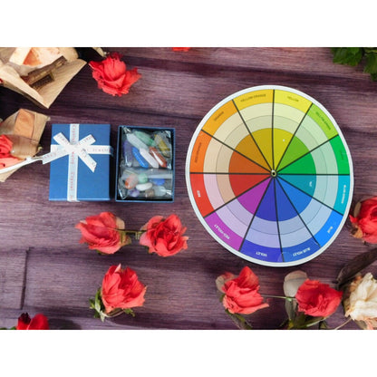 Set of Chakra Hexagonal Column Energy Quartz Crystal Mineral Gem Reiki 14PCS 2.5x3.5