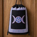 Triple Moon Drawstring Backpack 18" Cotton Cinch Bag