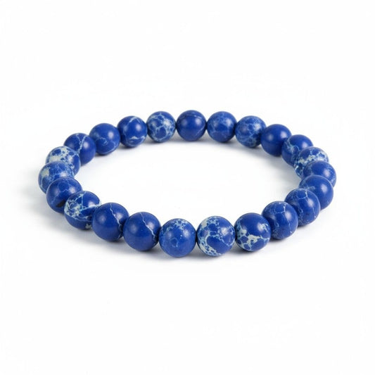 Ash & Sea Imperial Jasper Beaded Bracelet 8mm Gemstone Jewelry For Balance & Healing