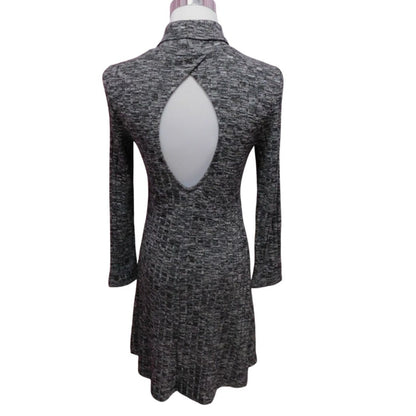 AEO Gray Mock Neck Cutout Back Dress S NWT Gothic Chic