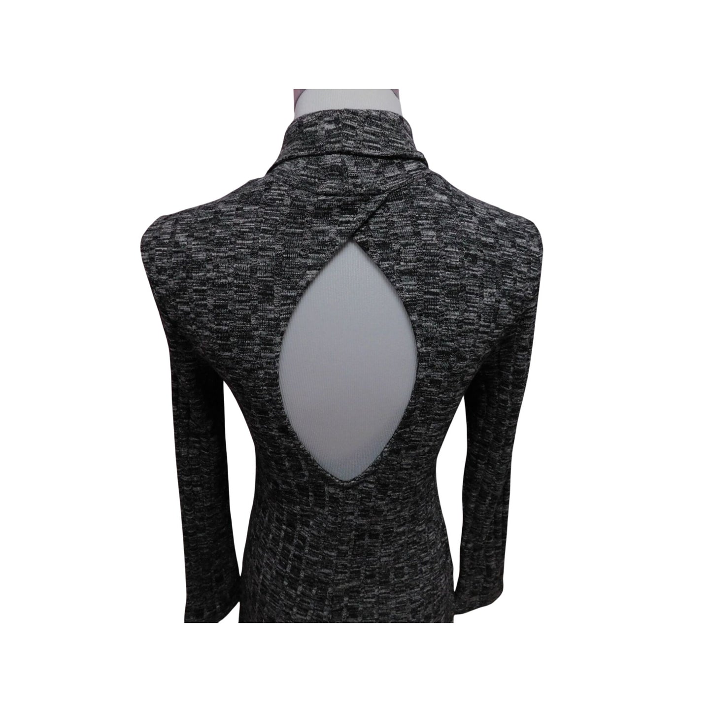 AEO Gray Mock Neck Cutout Back Dress S NWT Gothic Chic