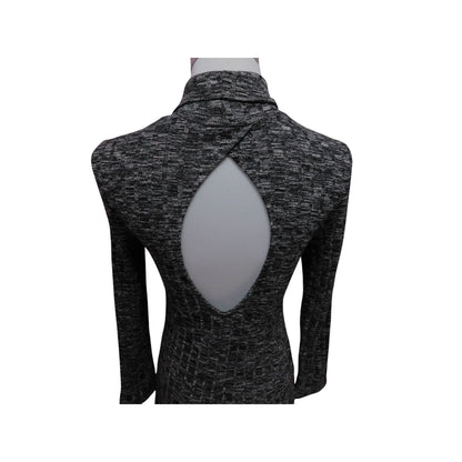 AEO Gray Mock Neck Cutout Back Dress S NWT Gothic Chic